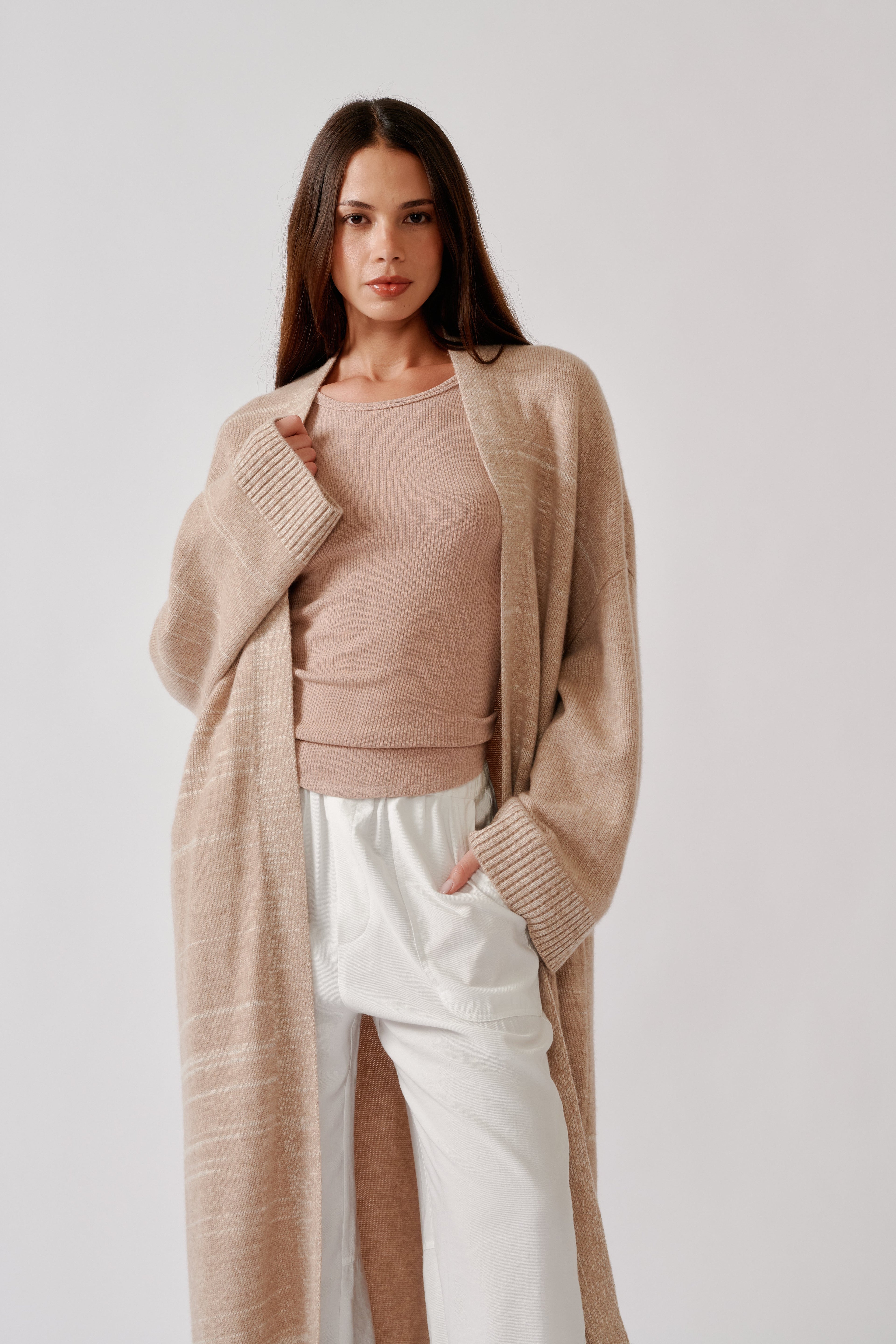 CEDAR SLOUCHY CASHMERE  DUSTER | DUNE HEATHER