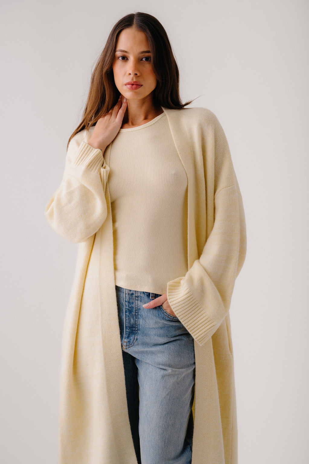 CEDAR  SLOUCHY CASHMERE DUSTER | BUTTERCUP