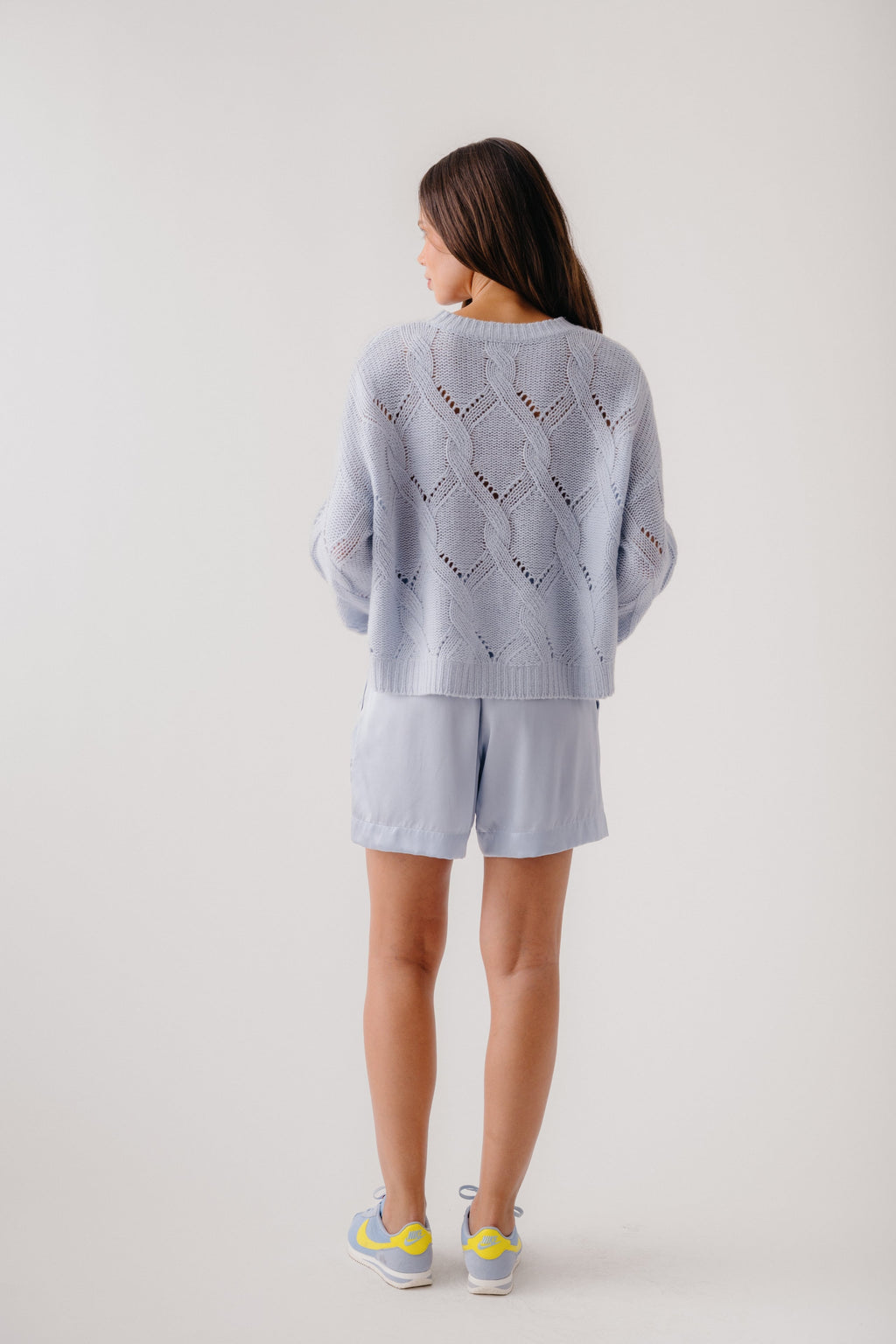GIA SLOUCHY CASHMERE CREWNECK SWEATER | WHISPER